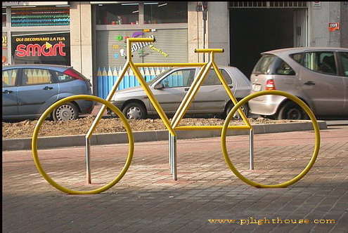 Nice Yellow Bike Optical Illision