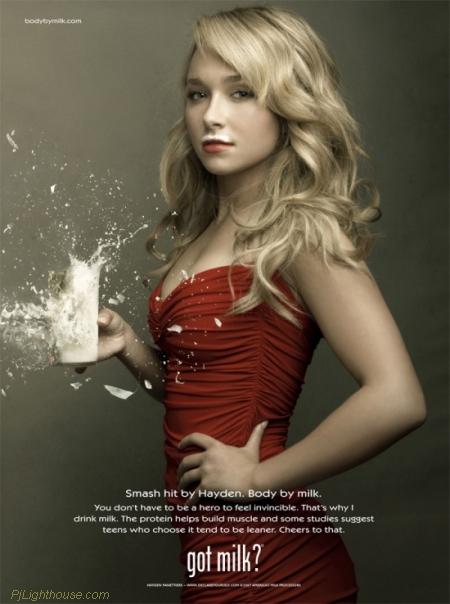 Heroes, actress ,Hayden Panettiere ,promoting ,Got Milk, poster, Fun, Creative