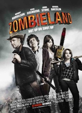 Movie, Zombieland, Movie, Playback, Trailer, Woody Harrelson, Jesse Eisenberg, Emma Stone and Abigail Breslin, Ruben Fleischer, Comedy, Horror Comedy, Horror