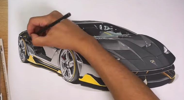 Art-Lamborghini-Centenario-Realistic-Drawing-TimeLapse-5