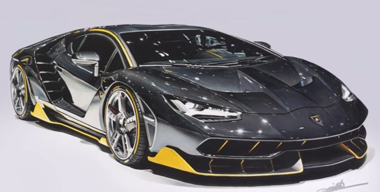 Art-Lamborghini-Centenario-Realistic-Drawing-TimeLapse-5