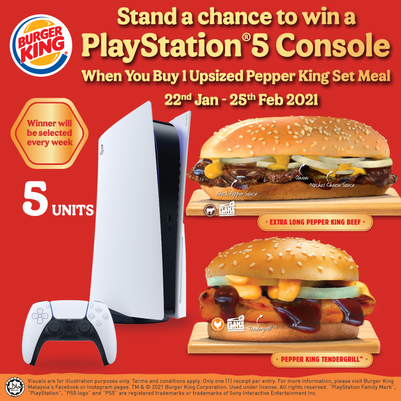 Win A brand new PlayStation®5 with BurgerKing Pepper King Set meal 2021,tips,trick,onlyinMalaysia